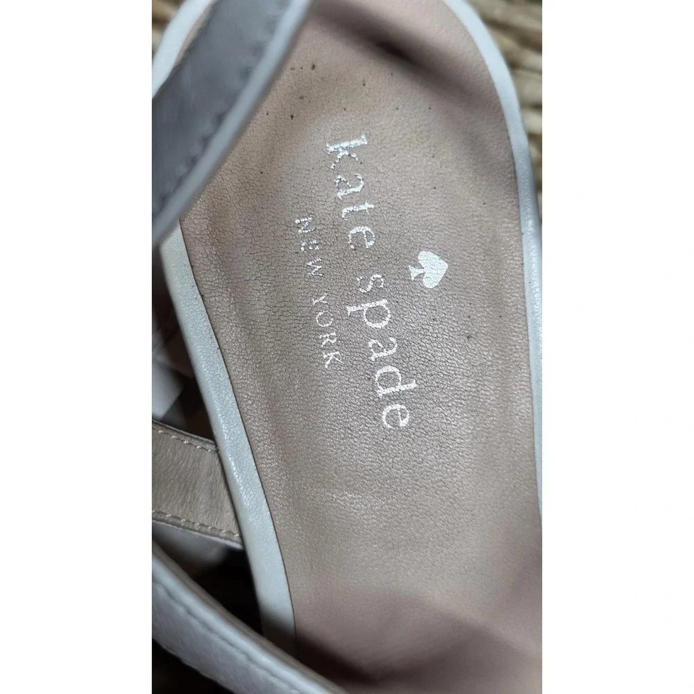 Kate Spade Tomas Ruffle Platform Wedges Sandals White 9 1/2 Women's 9.5